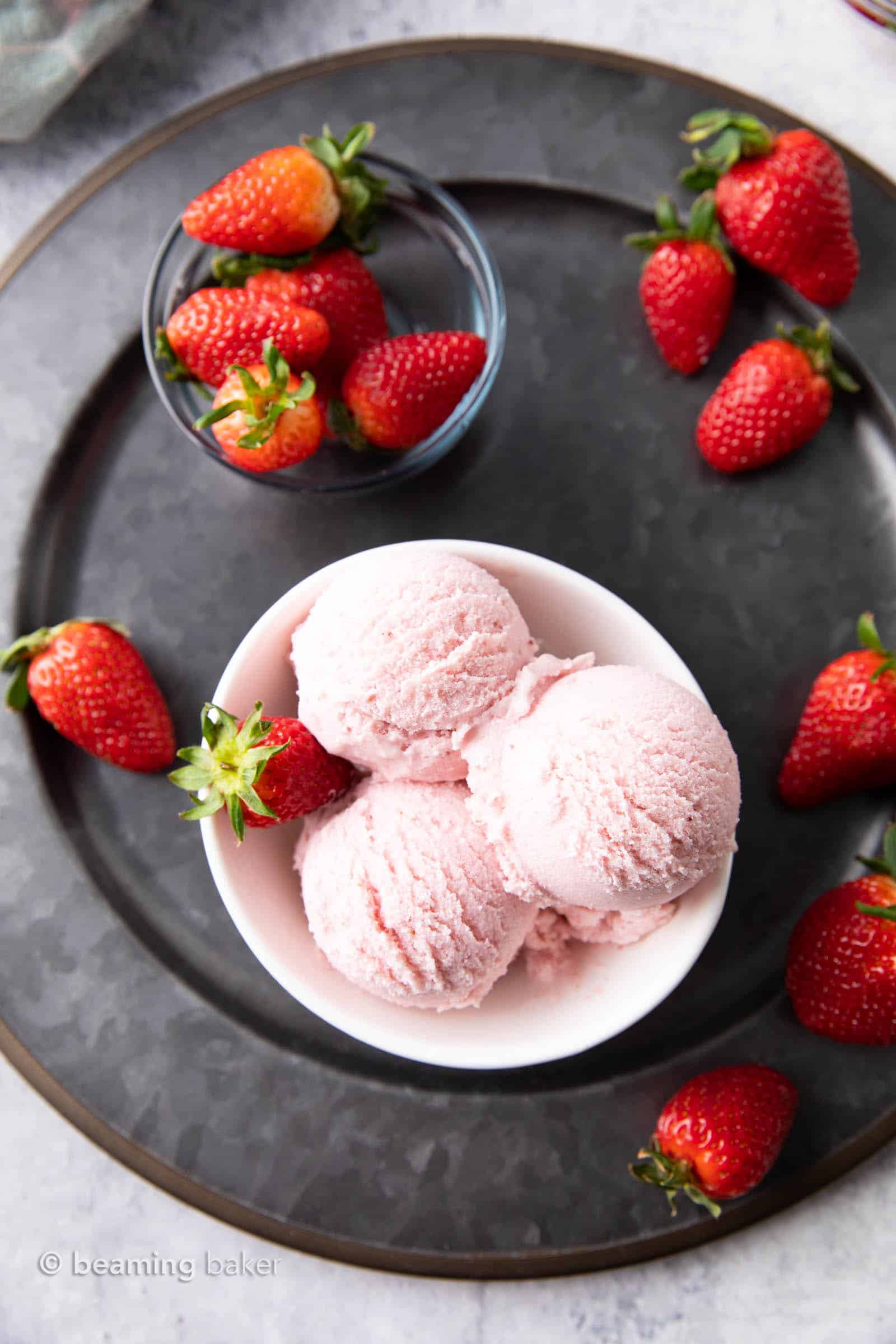 Best Strawberry Vegan Ice Cream! (DairyFree) Beaming Baker