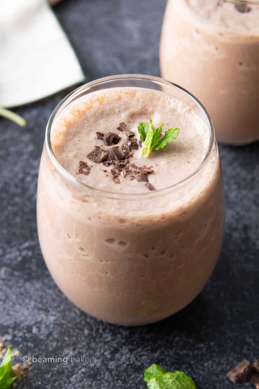 Mint Chocolate Protein Shake (Easy, High Protein) - Beaming Baker