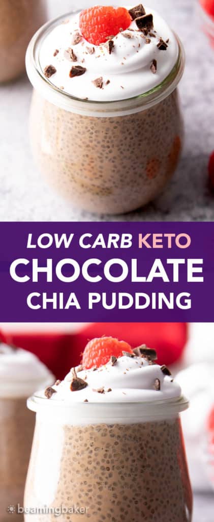 Low Carb Chocolate Chia Pudding (Keto) - Beaming Baker