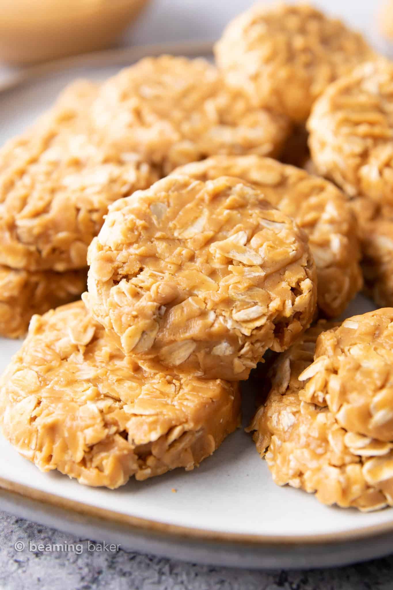 Easy Peanut Butter No Bake Cookies 3 Ingredients Beaming Baker