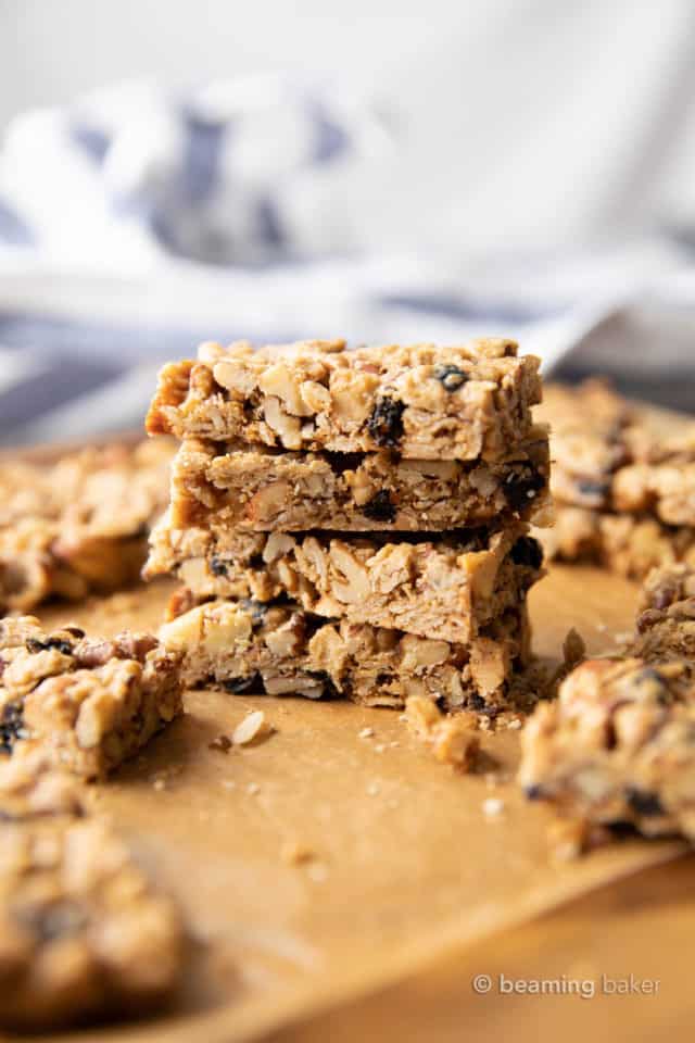 Healthy Granola Bars Recipe (Homemade, V, GF) - Beaming Baker