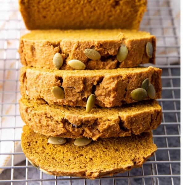 Gluten Free Pumpkin Bread (GF): this gluten free pumpkin bread recipe yields moist & satisfyingly dense GF pumpkin bread that’s lightly fluffy. The best gluten free pumpkin bread recipe—1-bowl, rich, warm pumpkin flavors & lightly sweet. #PumpkinBread #GlutenFree #Pumpkin #GF | Recipe at BeamingBaker.com