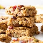 Deliciously soft healthy breakfast bars bursting with fruits, nuts and seeds. The best healthy breakfast bars recipe! #healthy #breakfast #bars #healthybreakfast | Recipe at BeamingBaker.com
