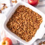 Healthy Apple Crisp: this healthy easy apple crisp recipe yields delicious crisp topping and warm apple filling for a guilt-free dessert made with healthy ingredients! #Healthy #Apple #Crisp | Recipe at BeamingBaker.com
