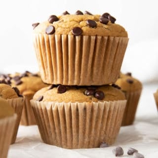 healthy chocolate chip muffins featured image