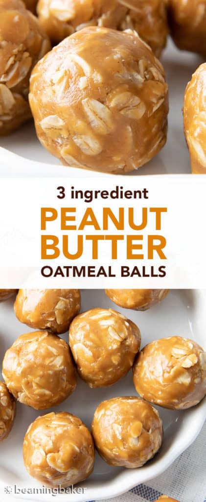 3 Ingredient Peanut Butter Oatmeal Balls (No Bake ...