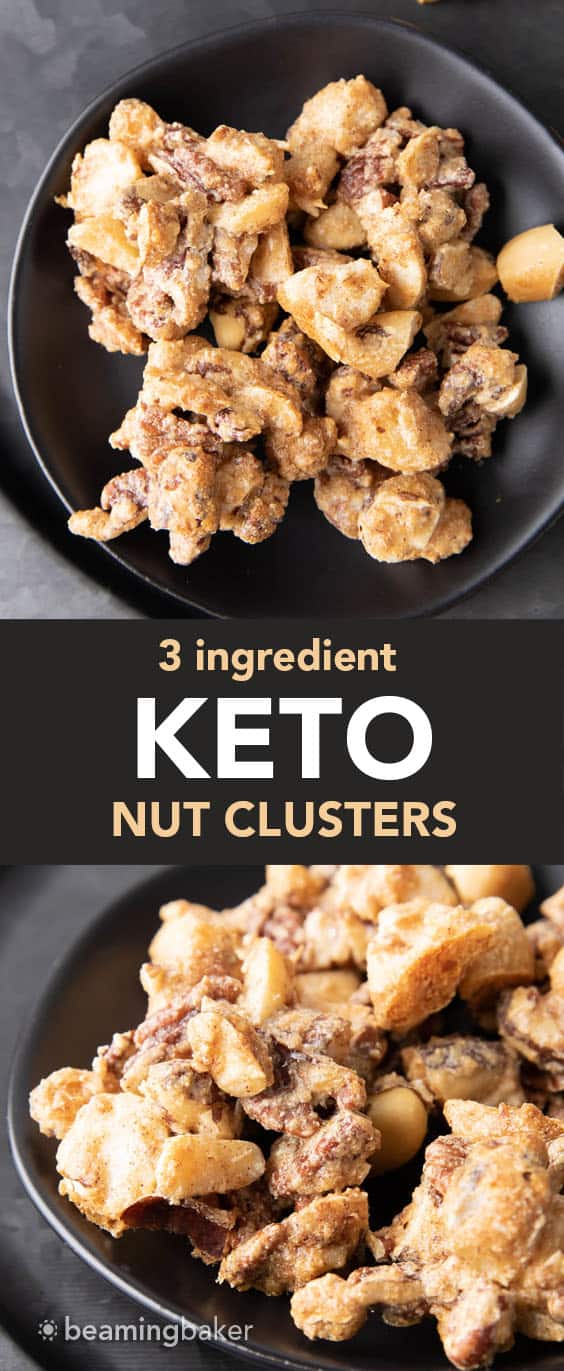 Keto Clusters - 3 Ingredients! - Beaming Baker