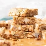 Keto Snack Bars Recipe: sweet & salty keto snack bars that are crispy on the outside, soft on the inside with a crunchy texture. Surprisingly keto & delightfully delicious. #Keto #LowCarb #SnackBars #KetoSnacks | Recipe at BeamingBaker.com
