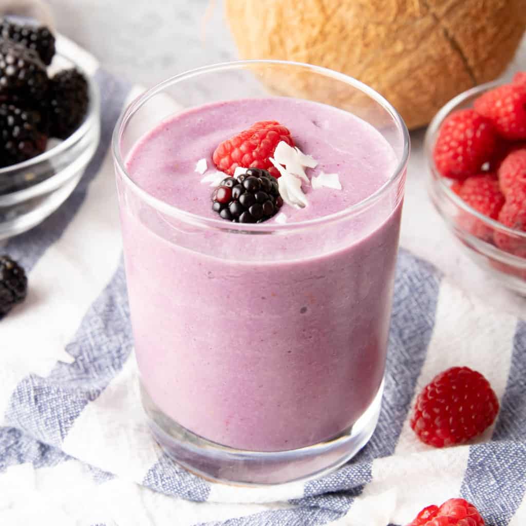 Keto Berry Coconut Smoothie - Beaming Baker