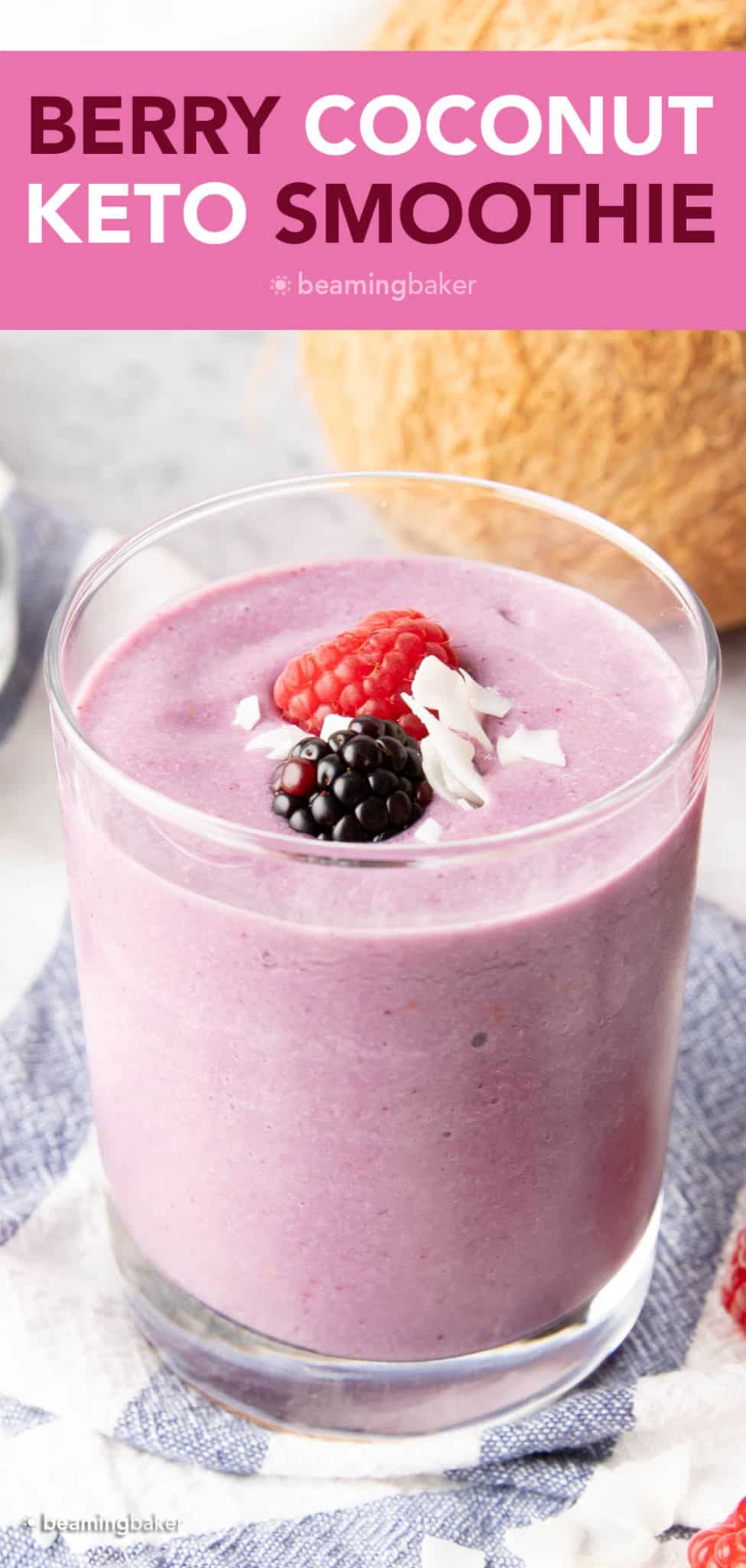 Keto Berry Coconut Smoothie Beaming Baker