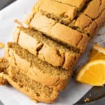 Deliciously Healthy Orange Bread: soft ‘n moist healthy orange bread made with healthy, whole ingredients. Bursting with bright orange flavor. #Healthy #Orange #Bread | Recipe at BeamingBaker.com