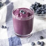 Blueberry Smoothie: just 3 ingredients for the easiest blueberry smoothie recipe ever! The best blueberry smoothie—just minutes to prep for a healthy & refreshing smoothie! #Blueberry #Smoothie #Blueberries #Smoothies | Recipe at BeamingBaker.com