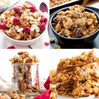 BEST Homemade Granola Recipes: check out the tastiest healthy granola recipes made with simple ingredients. From chocolate to low calorie, discover the best homemade granola recipes here! #Homemade #Granola #Healthy #Recipe | Recipes at BeamingBaker.com