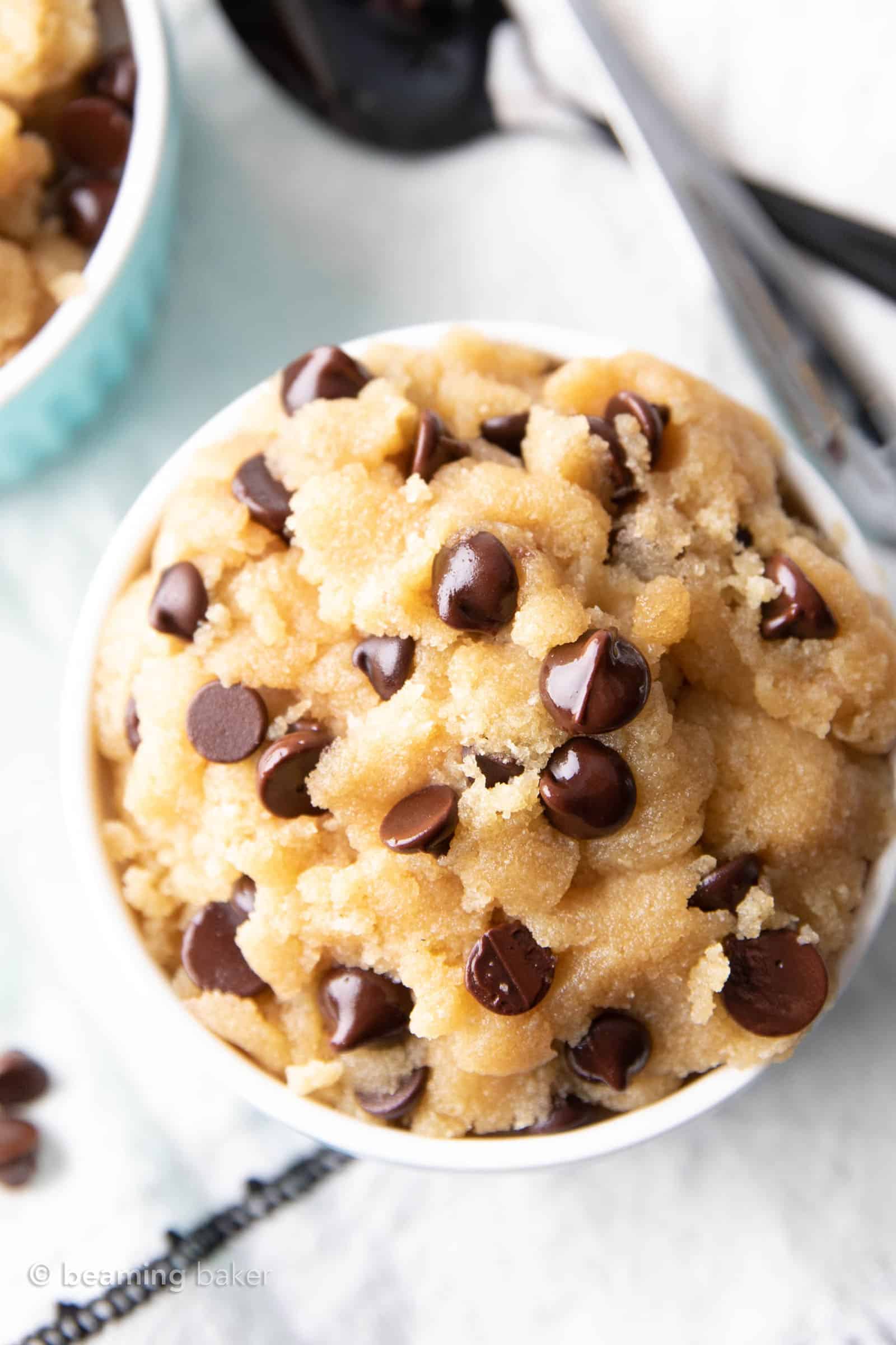 Keto Cookie Dough Recipe: indulgently sweet ‘n satisfying keto cookie dough that’s deliciously low carb! Super easy to make & even easier to eat! #Keto #CookieDough #LowCarb | Recipe at BeamingBaker.com