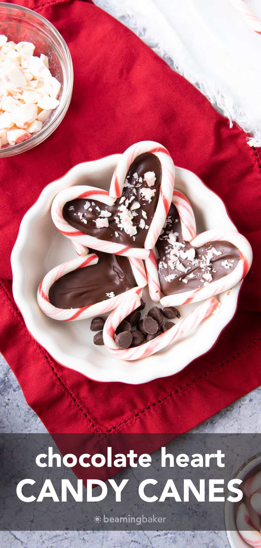 Chocolate heart candy canes – candy cane heart pin image