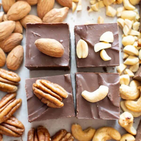 Keto Fudge, four different ways amongst nuts