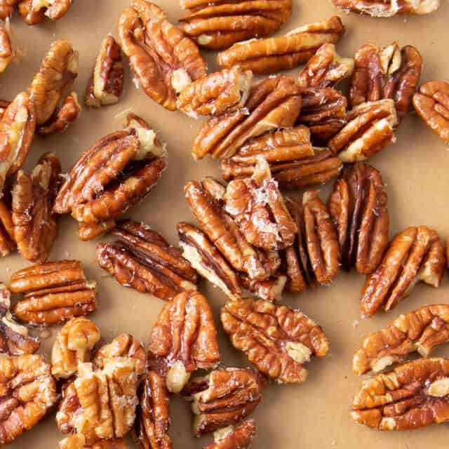 How to Make Keto Candied Pecans - Beaming Baker