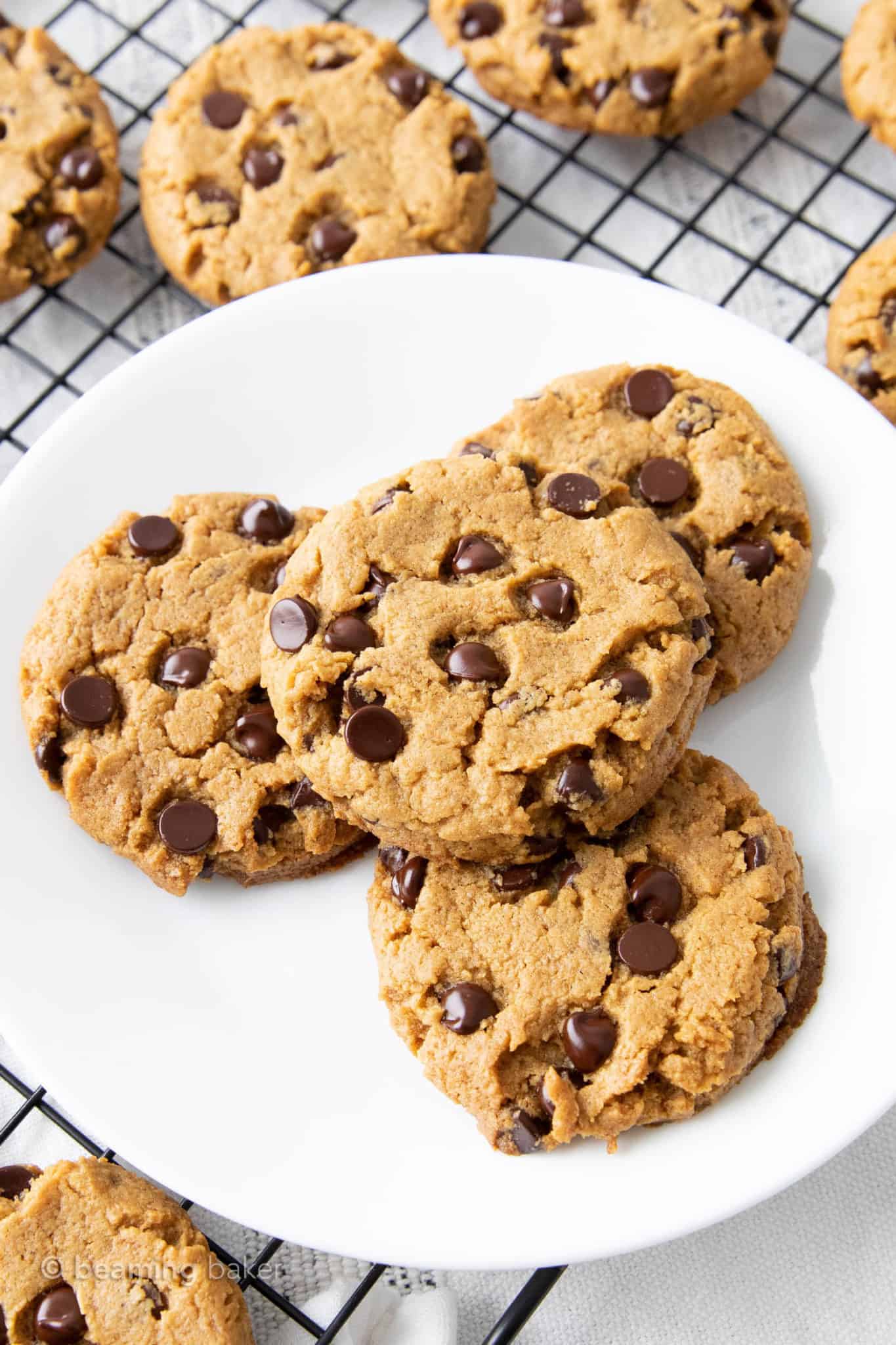 Keto Peanut Butter Chocolate Chip Cookies - Beaming Baker