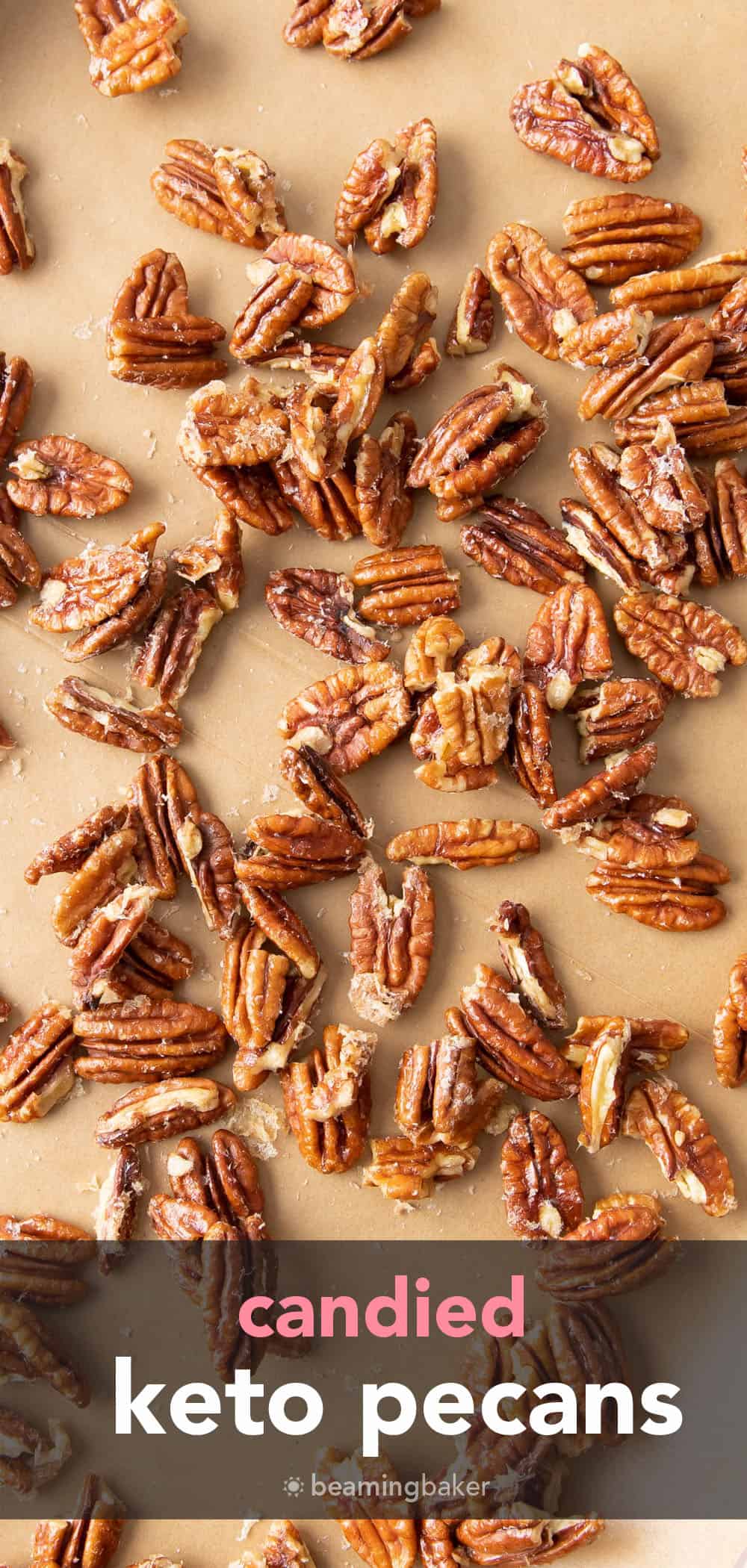 How to Make Keto Candied Pecans pin image