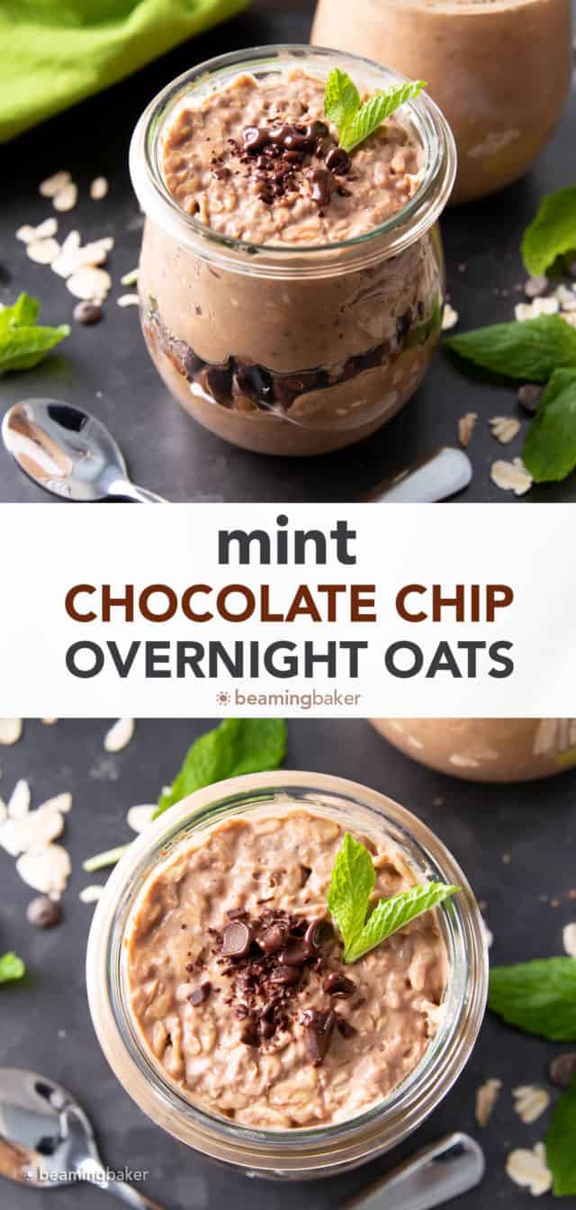 Mint Chocolate Chip Overnight Oats Recipe Beaming Baker