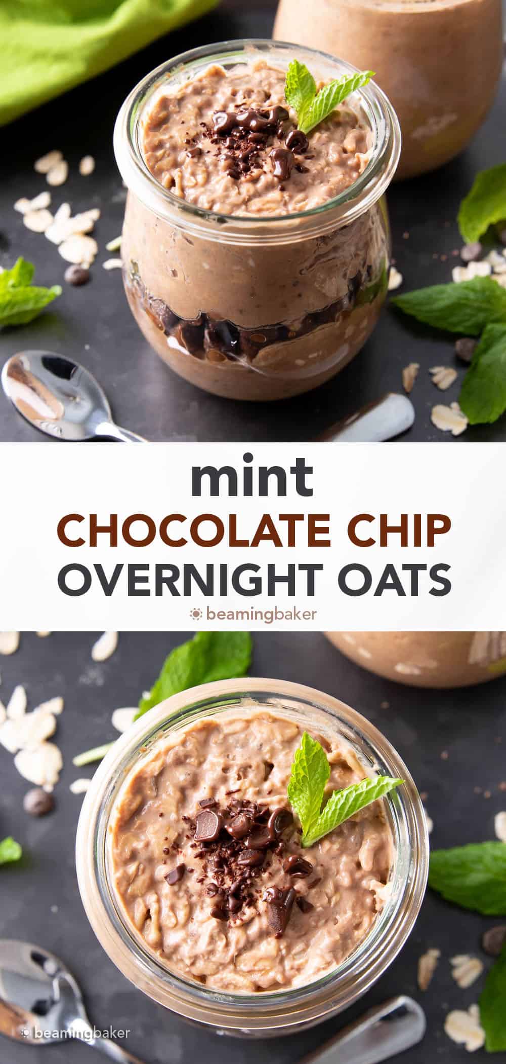 Mint Chocolate Chip Overnight Oats Recipe pin image