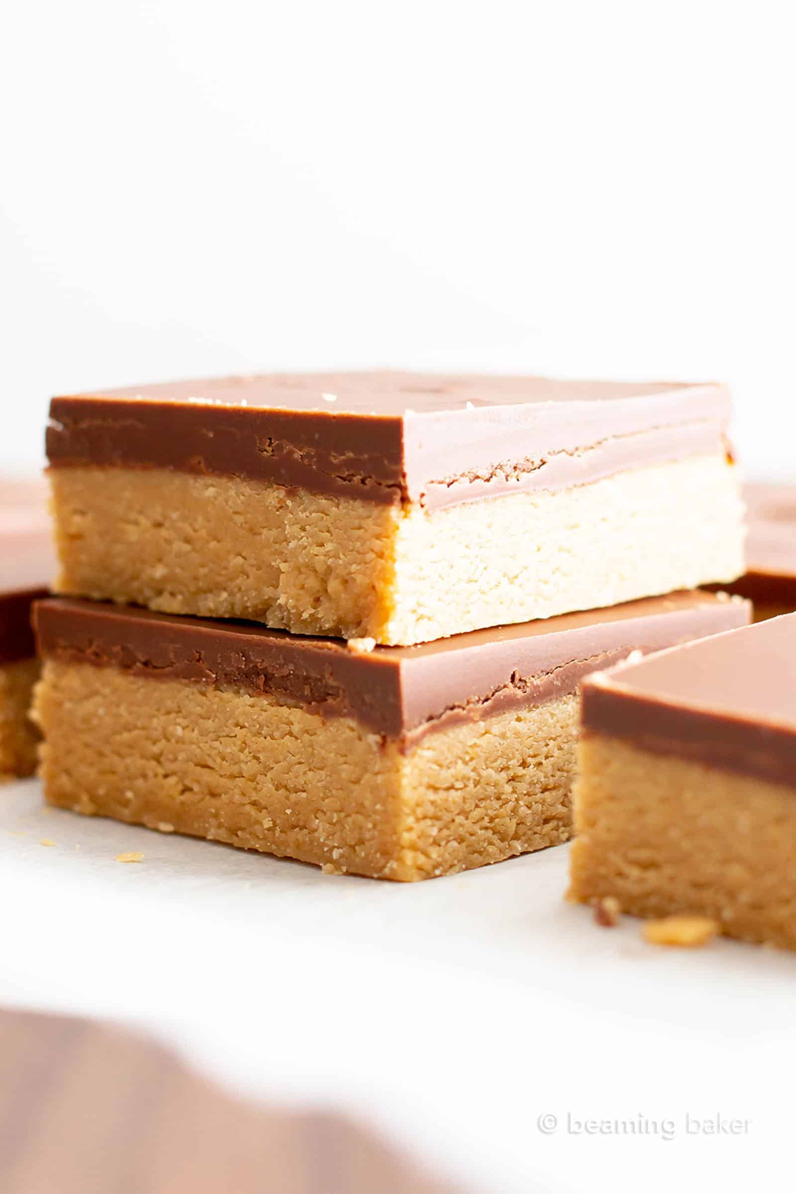 Closeup centered shot of small batch dessert pb bars