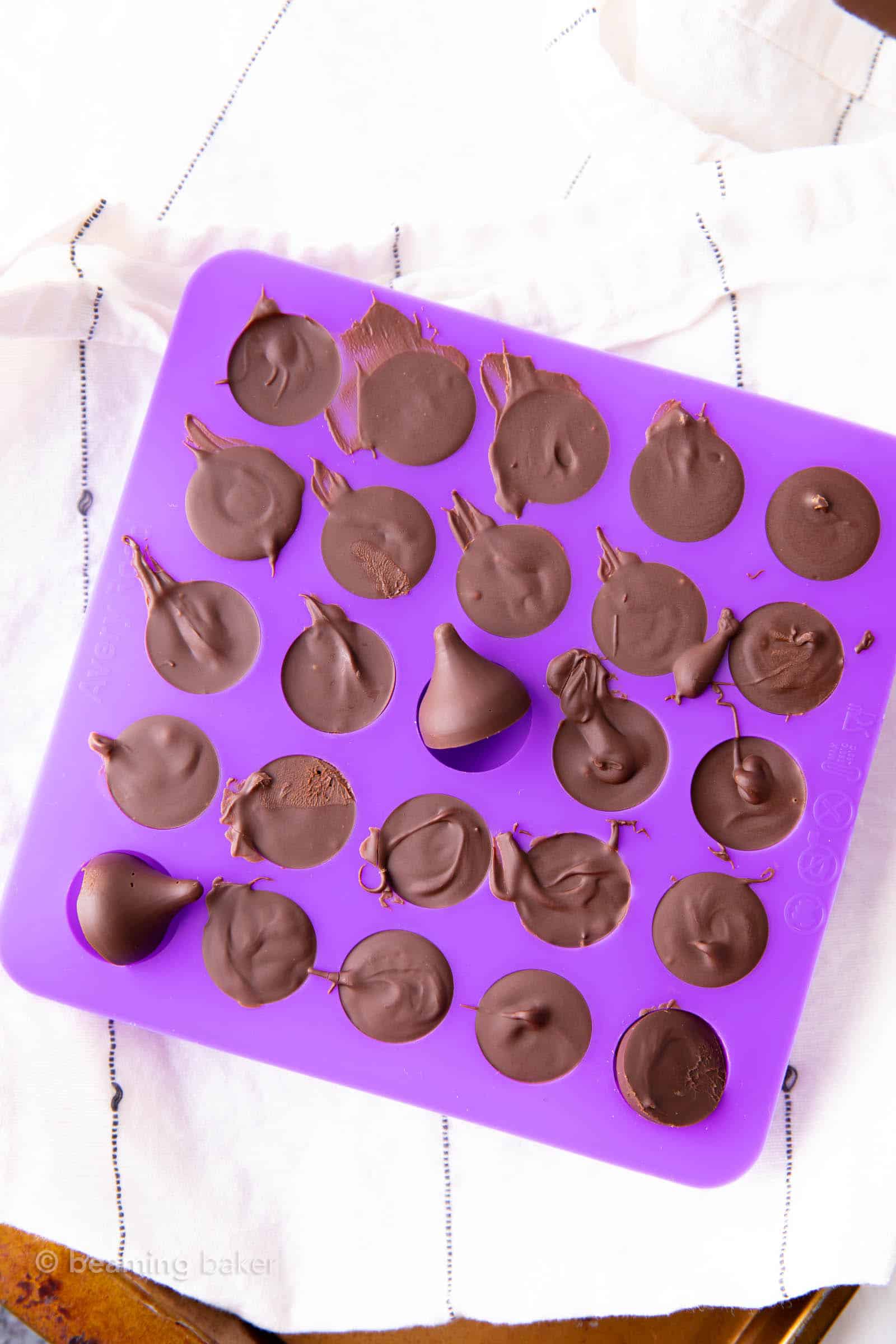 the candy making mold I use to make vegan Hershey kisses