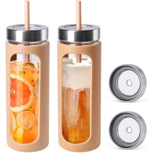 Amber Glass Smoothie Tumbler