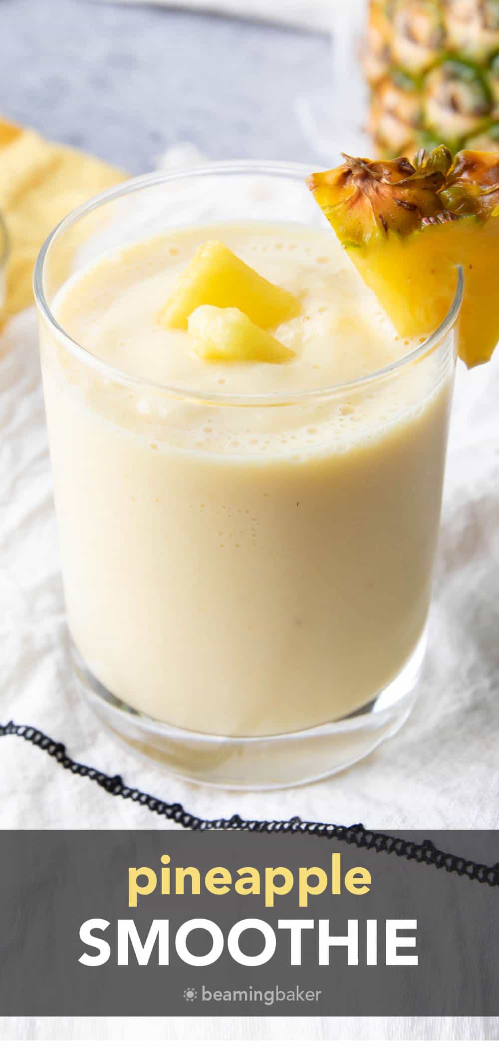 Pineapple Smoothie with Milk & Yogurt - Beaming Baker