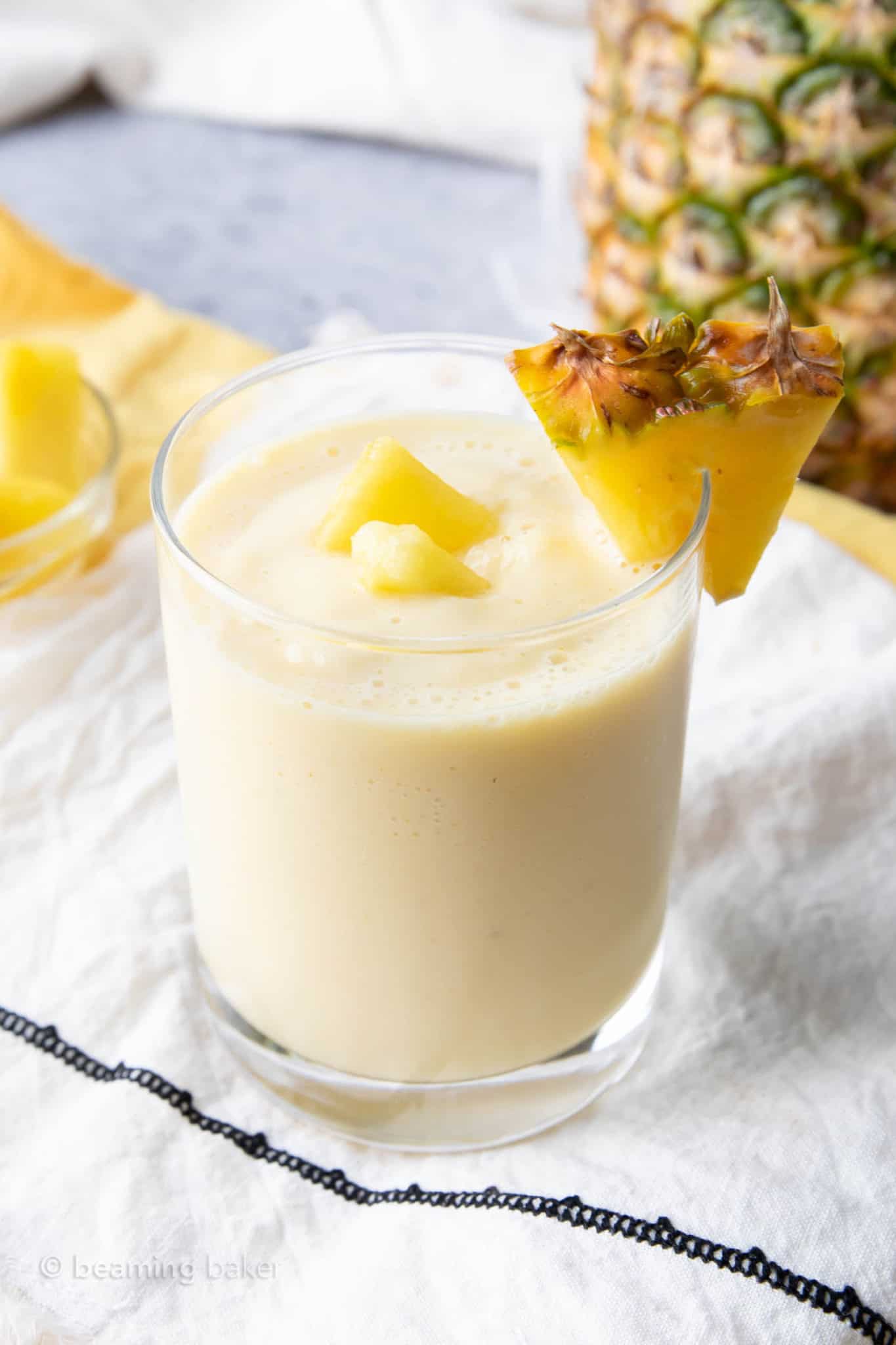 Pineapple Smoothie with Milk & Yogurt - Beaming Baker