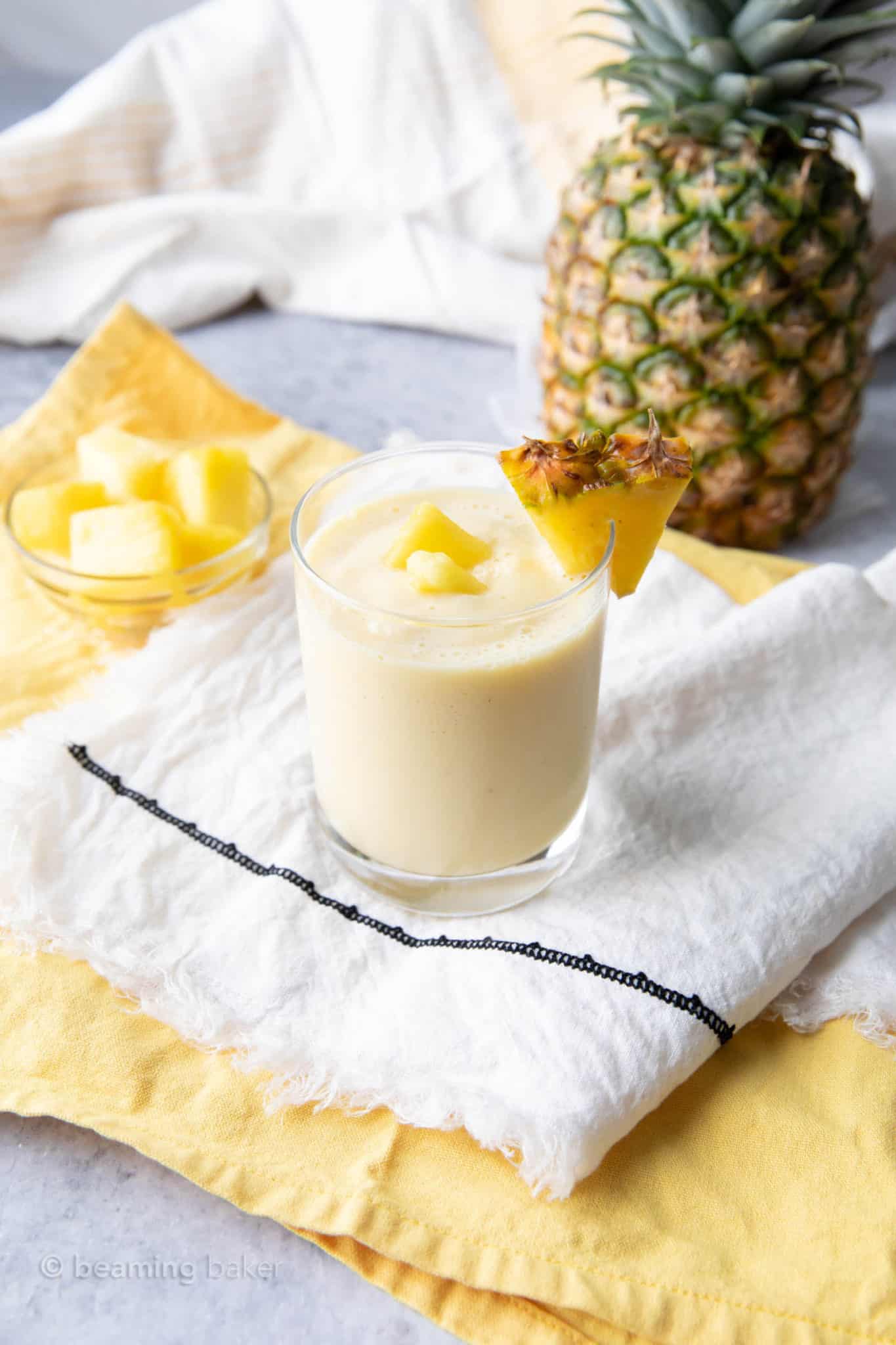 Pineapple Smoothie with Milk & Yogurt - Beaming Baker