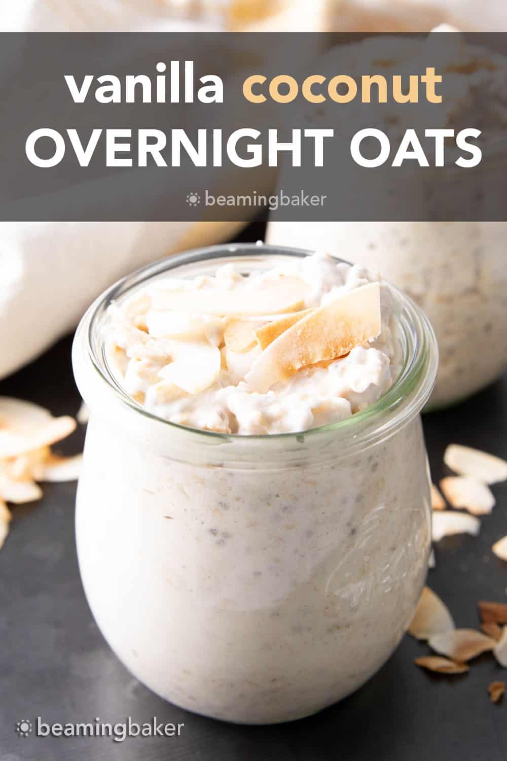 Vanilla Coconut Overnight Oats - Beaming Baker