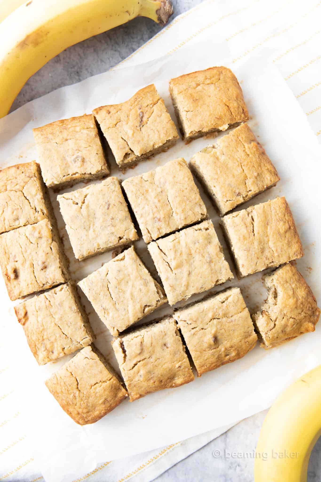 Vegan Banana Bread Bars Healthy 'n Super Moist! Beaming Baker