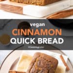 Vegan Cinnamon Quick Bread long pin image