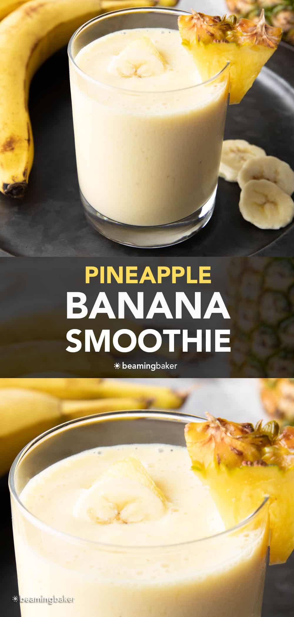 Easy Pineapple Banana Smoothie Recipe - Beaming Baker