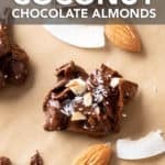 Dark Chocolate Coconut Almonds - 3 Ingredient! short pin image