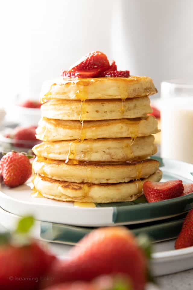 Easy Strawberry Pancakes - Beaming Baker