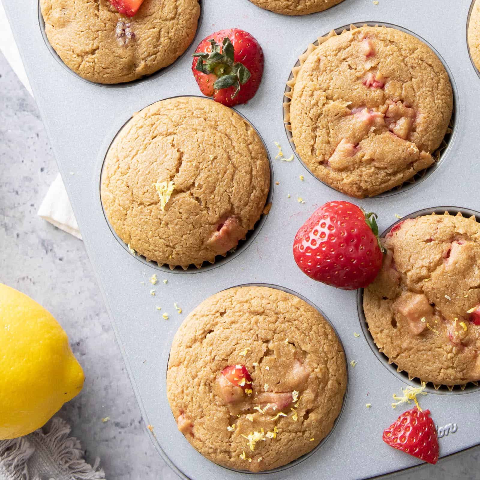 Strawberry Lemon Muffins Recipe (V, GF)