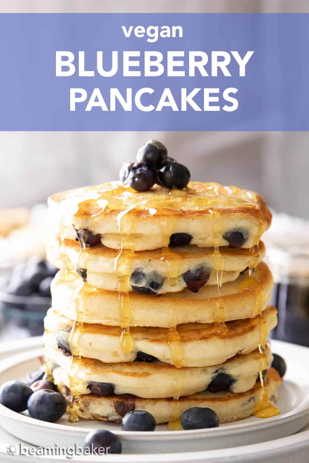 Vegan Blueberry Pancakes - Beaming Baker