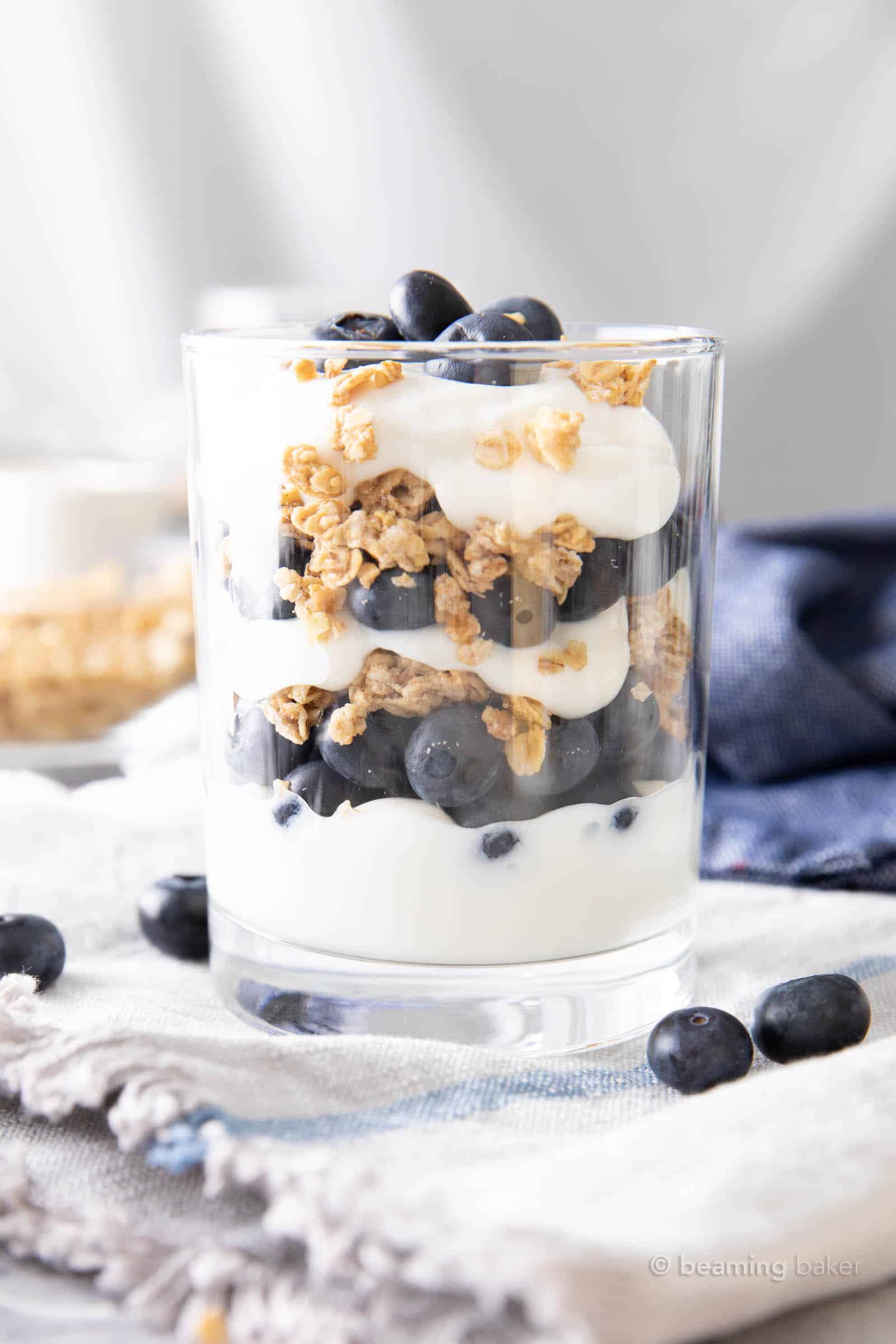 Blueberry Overnight Oat and Yogurt Parfaits - Sweet Savory and Steph