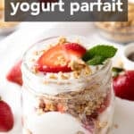 Strawberry Yogurt Parfait short pinterest image
