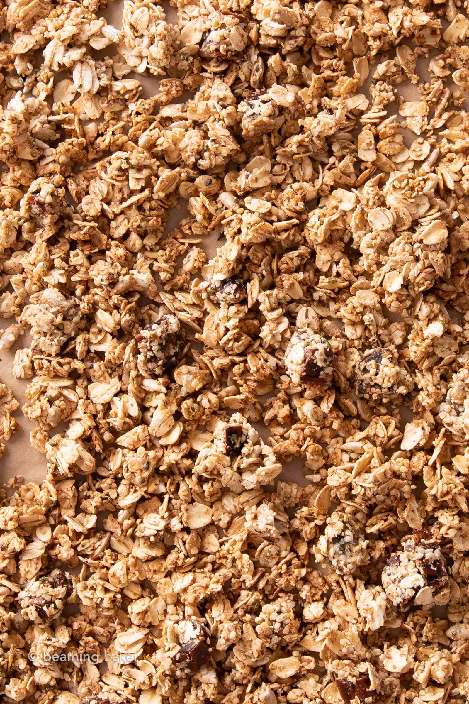 Closeup of hemp granola