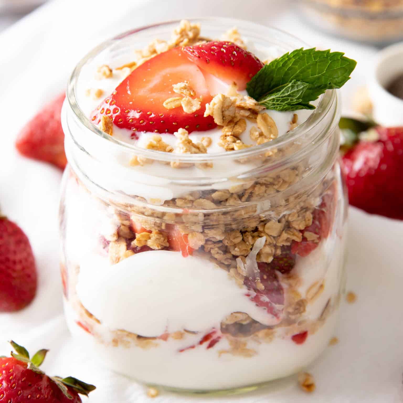 Strawberry Yogurt Parfait - Beaming Baker