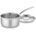 Stainless steel medium saucepan.