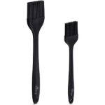 Two black silicone basting brushes.