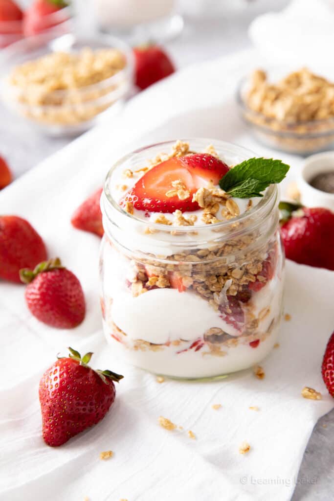 Strawberry Yogurt Parfait - Beaming Baker