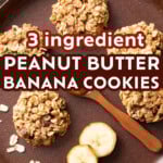 3 Ingredient Peanut Butter Banana Cookies Pinterest image.
