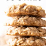 Healthy Oatmeal Cookies long Pinterest image.