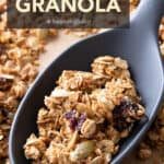 Granola with Flax Seed short pinterest image.