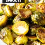 Vegan Brussels Sprouts Recipe short Pinterest image.